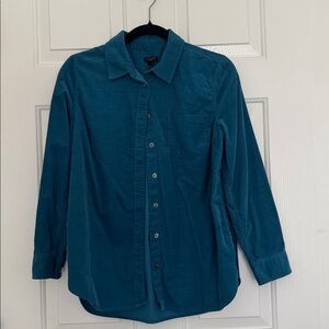 Talbots Teal Corduroy Button Down Shirt MP